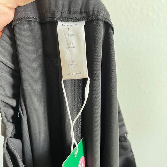 New Halara Black Wide Leg High Waisted Wrap Pants Women's L Trouser - Picture 8 of 9